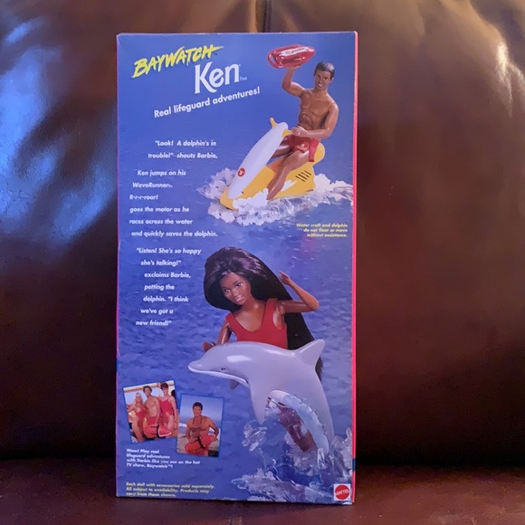 New Barbie Baywatch Ken Lifeguard With WaveRunner African American NRFB - Picture 2 of 2